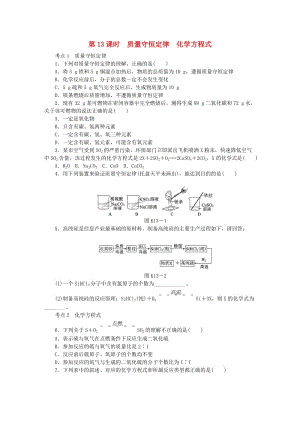 中考化學(xué)專題復(fù)習(xí) 第13課時 質(zhì)量守恒定律 化學(xué)方程式練習(xí) 新人教版.doc