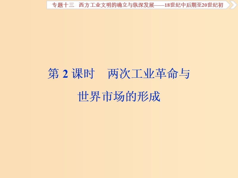 （通史版）2019高考歷史總復(fù)習(xí) 13.2 兩次工業(yè)革命與世界市場的形成課件.ppt_第1頁