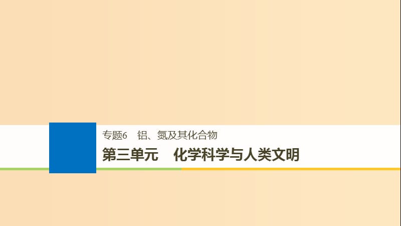 （浙江選考）2019版高考化學(xué)大一輪復(fù)習(xí) 專題6 鋁、氮及其化合物 第三單元 化學(xué)科學(xué)與人類文明課件.ppt_第1頁