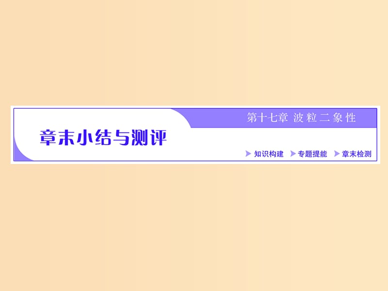 （浙江专版）2019年高中物理 第十七章 波粒二象性 章末小结与测评课件 新人教版选修3-5.ppt_第1页