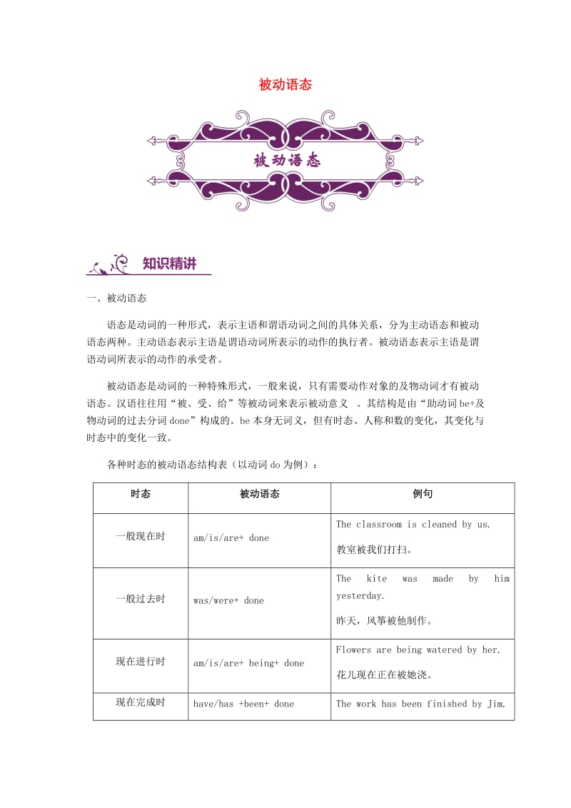 中考英语专题讲练 被动语态（含解析）.doc_第1页