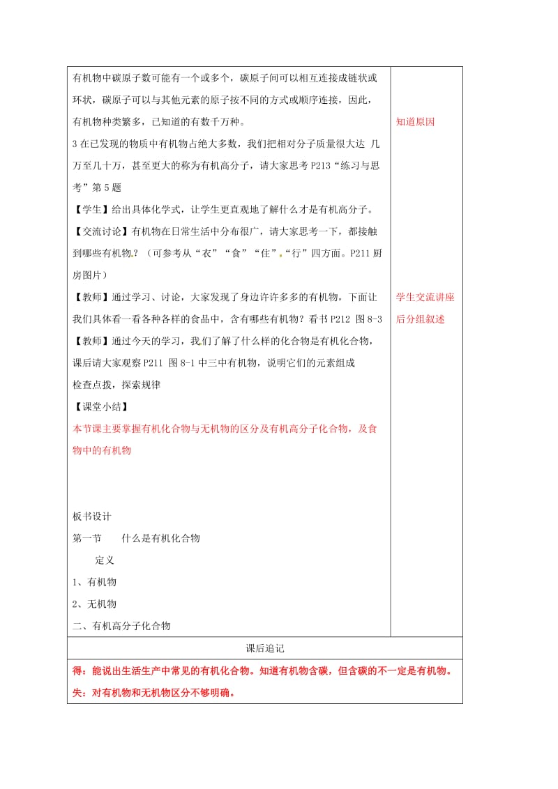 江苏省徐州市铜山区九年级化学下册 第8章 食品中的有机化合物 8.1 什么是有机化合物教案 沪教版.doc_第2页