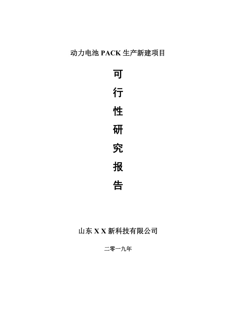 动力电池PACK生产新建项目可行性研究报告-可修改备案申请_第1页