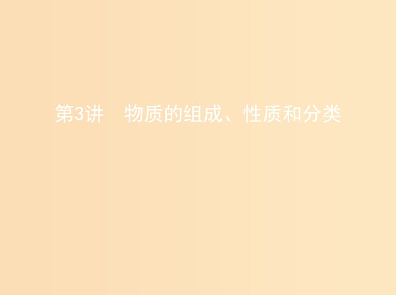 （北京专用）2019版高考化学一轮复习 第3讲 物质的组成、性质和分类课件.ppt_第1页