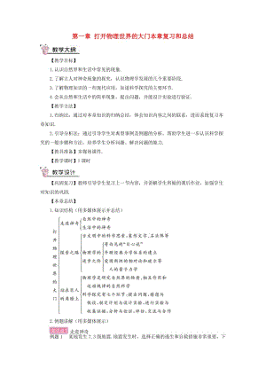 （遵義專版）八年級物理全冊 第一章 打開物理世界的大門本章復(fù)習(xí)和總結(jié)教案 （新版）滬科版.doc