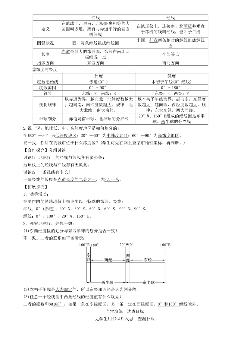 七年级地理上册1.1地球仪经纬线经纬度教案 新人教版.doc_第2页