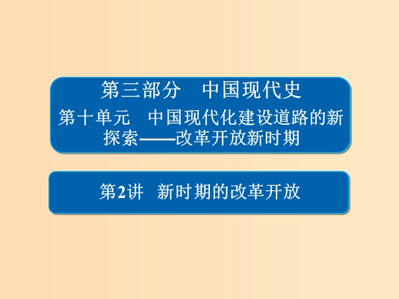 （通史版）2019版高考歷史一輪復習 10-2 新時期的改革開放課件.ppt_第1頁