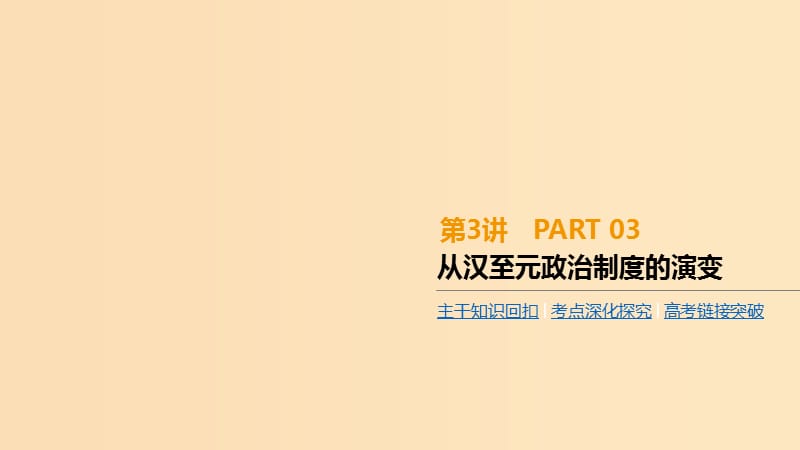 （全品复习方案）2020届高考历史一轮复习 第1单元 古代中国的政治制度 第3讲 从汉至元政治制度的演变课件 新人教版.ppt_第1页