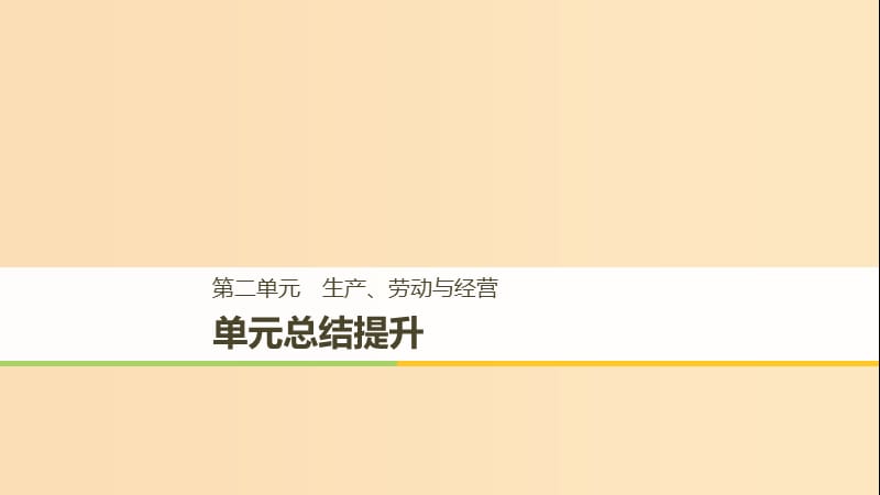 （浙江专版）2018-2019学年高中政治 第二单元 生产、劳动与经营单元总结提升课件 新人教版必修1.ppt_第1页