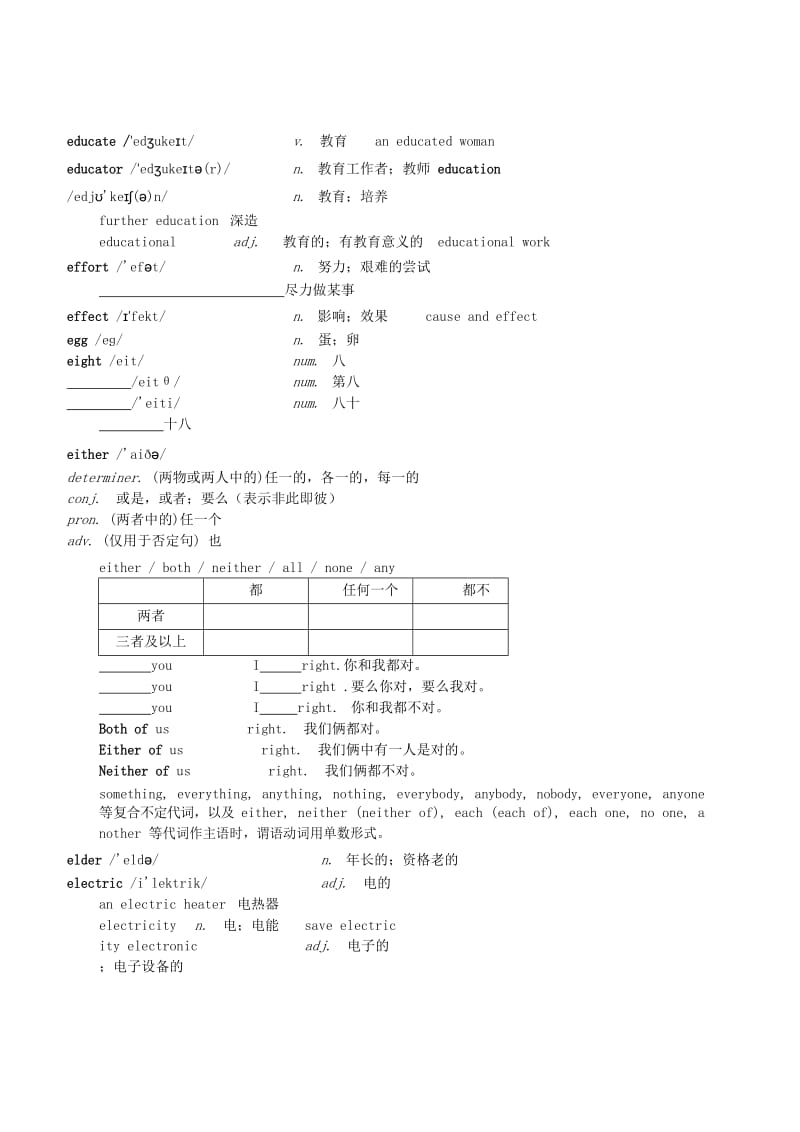 中考英语一轮复习E开头词汇讲义.doc_第2页