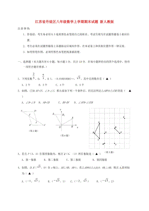 江蘇省丹徒區(qū)八年級(jí)數(shù)學(xué)上學(xué)期期末試題 新人教版.doc