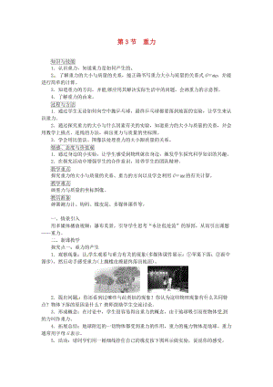 天津市濱海新區(qū)八年級物理下冊 第七章 第3節(jié) 重力教案 （新版）新人教版.doc