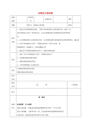 河北省邯鄲市八年級(jí)生物下冊(cè) 22.4 動(dòng)物的主要類(lèi)群教案 （新版）北師大版.doc