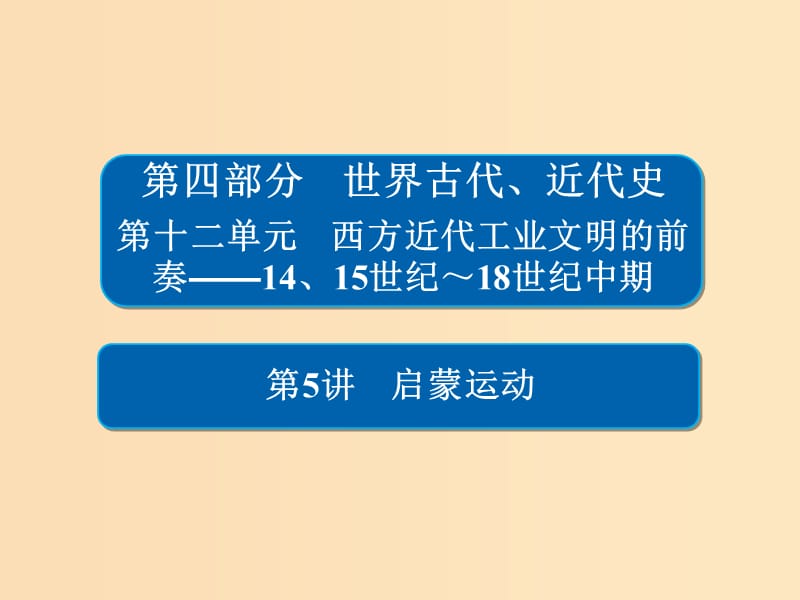 （通史版）2019版高考历史一轮复习 12-5 启蒙运动课件.ppt_第1页