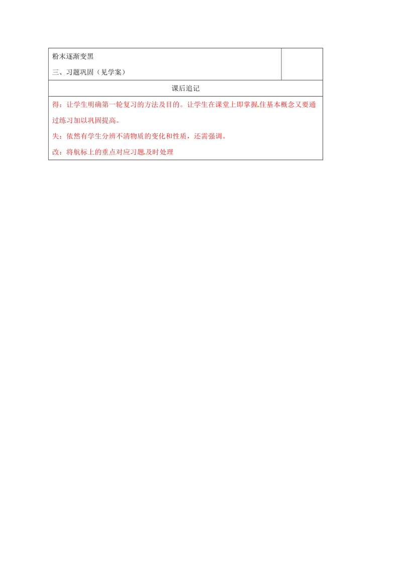 江苏省徐州市铜山区九年级化学上册 第一章 开启化学之门复习教案 沪教版.doc_第3页