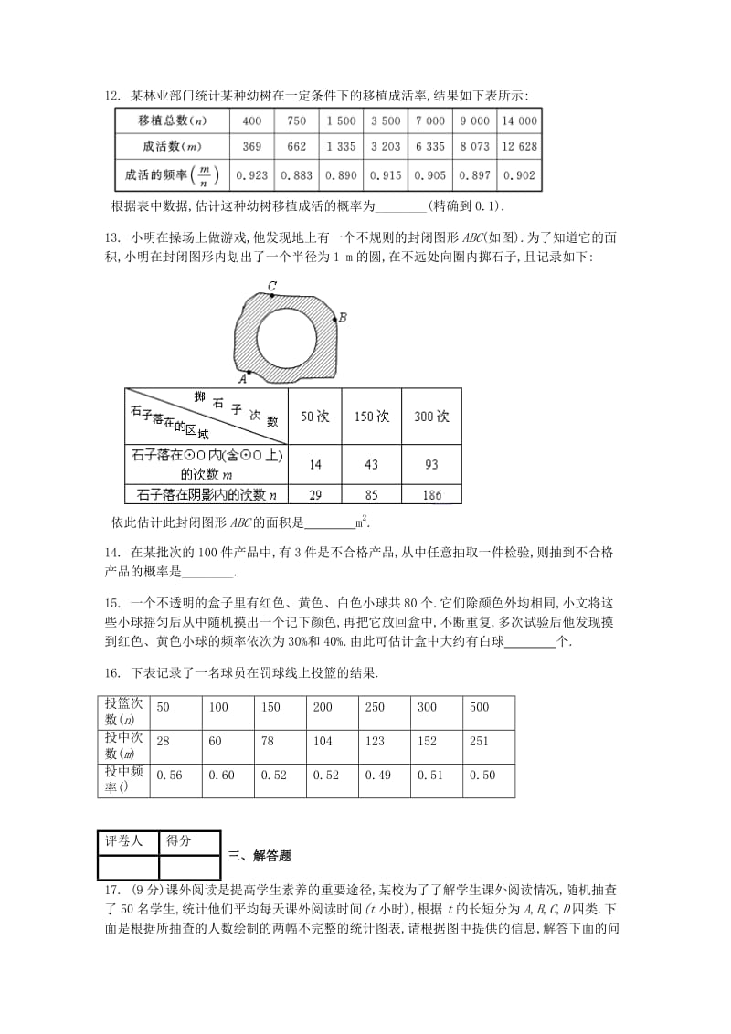 九年级数学上册 第二十五章 25.3 用频率估计概率课时练 （新版）新人教版.doc_第3页