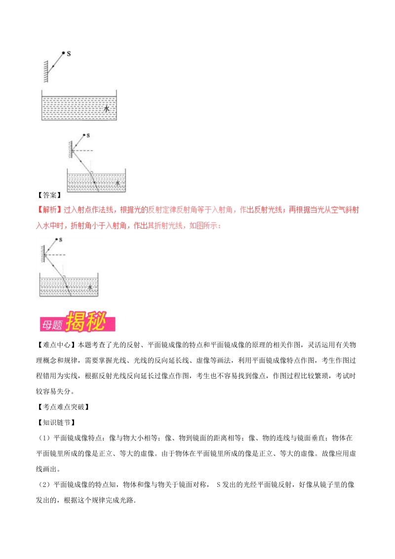 中考物理 母题题源系列 专题04 平面镜成像作图（含解析）.doc_第2页