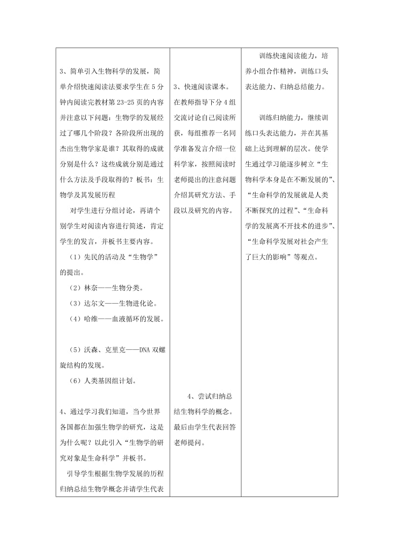 七年级生物上册 1.2.1《生物学是探索生命的科学》教案 （新版）北师大版.doc_第3页