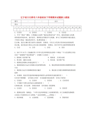 遼寧省大石橋市八年級政治下學期期末試題新人教版.doc