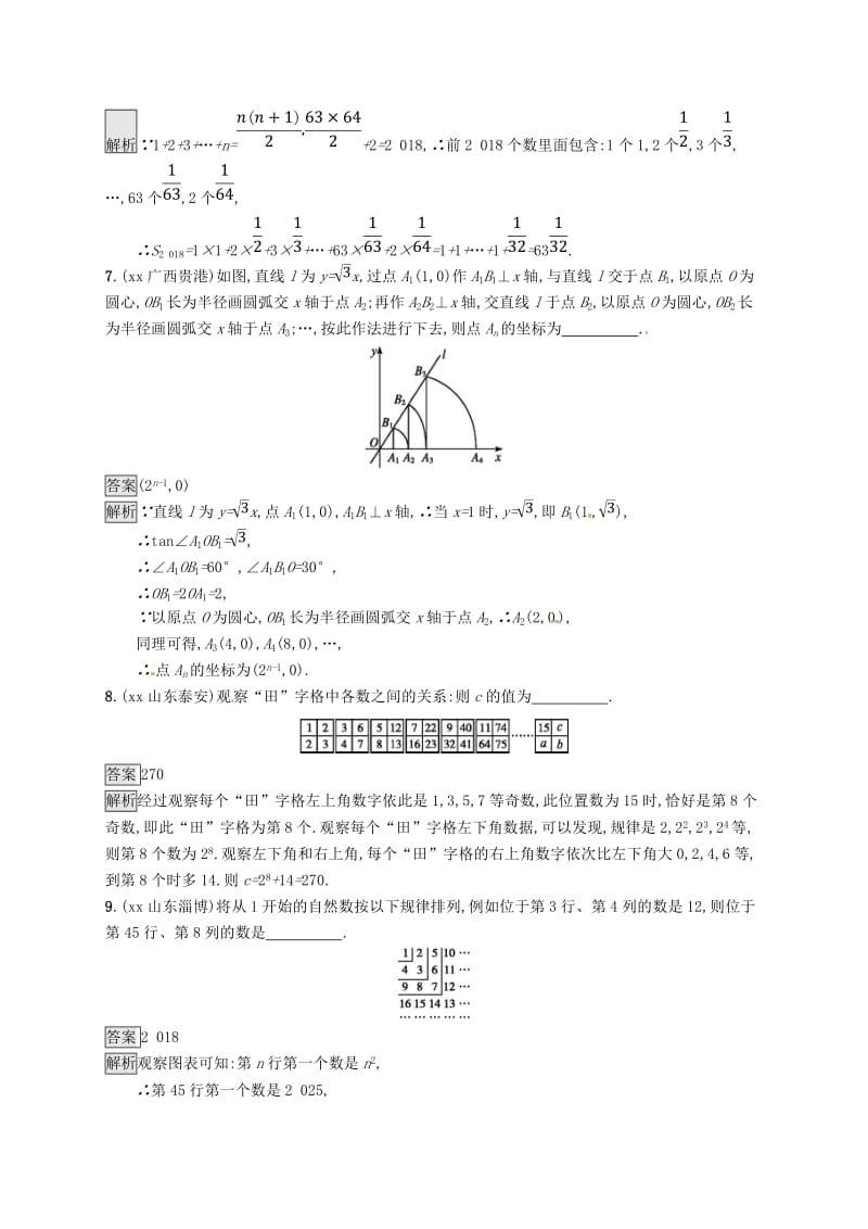 甘肃省2019年中考数学总复习 专项突破练1 规律探索问题练习.doc_第3页