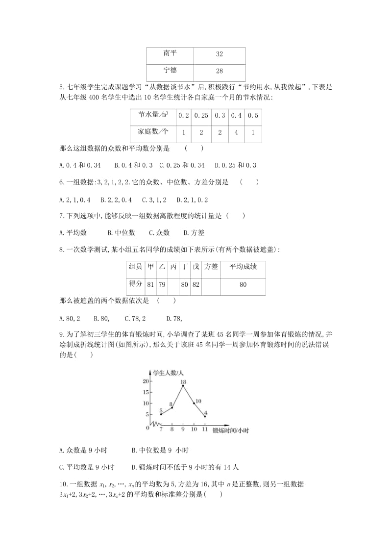 八年级数学上册 第六章 数据的分析质量评估 （新版）北师大版.doc_第2页