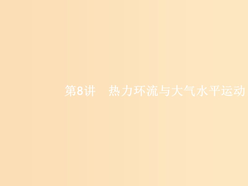 （浙江选考）2019版高考地理大二轮复习 专题三 大气环境 8 热力环流与大气水平运动课件.ppt_第1页