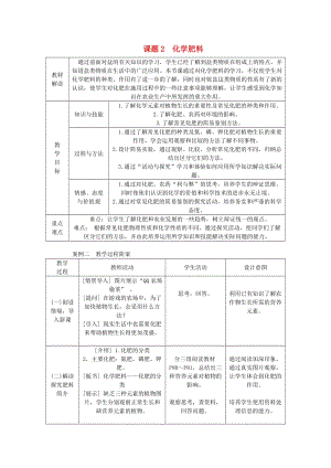 九年級化學(xué)下冊 第十一單元 鹽 化肥 11.2 化學(xué)肥料教案 （新版）新人教版.doc