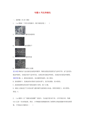 中考物理試題分類匯編 專題6 汽化和液化（含解析）.doc