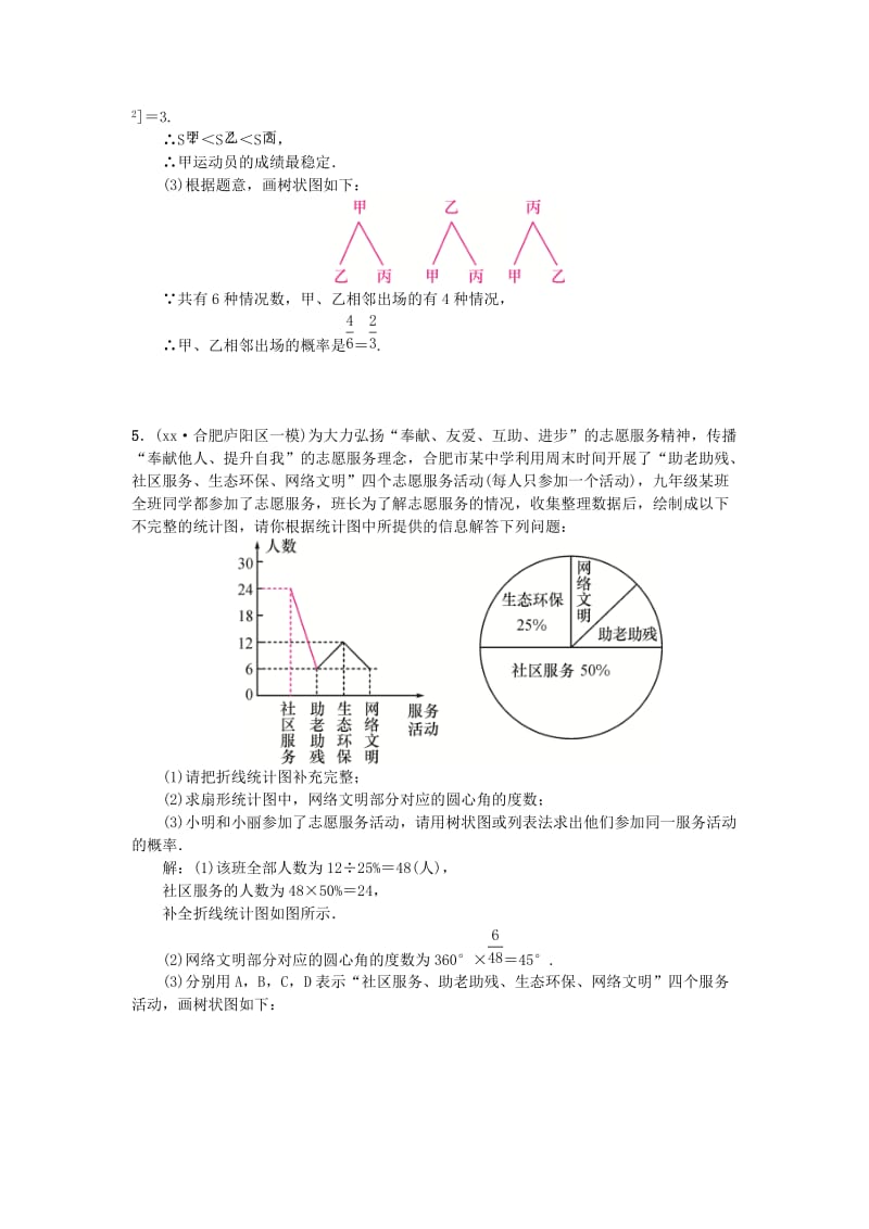 （安徽专版）九年级数学下册 小专题（七）概率的实际应用习题 （新版）沪科版.doc_第3页