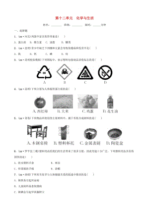 云南省中考化學總復習 第十二單元 化學與生活訓練.doc