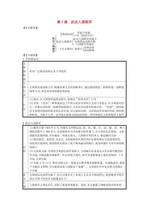 八年級歷史上冊 第二單元 近代化早期探索與民族危機加劇 第7課 抗擊八國聯(lián)軍知識點總結 新人教版.doc