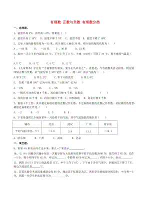 天津市南开区七年级数学上册 有理数 正数与负数 有理数分类课堂练习 （新版）新人教版.doc