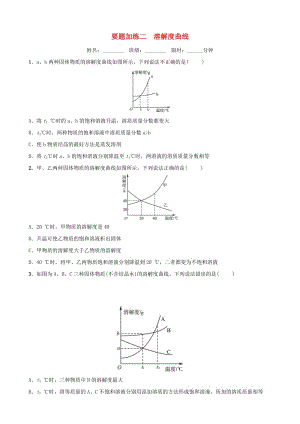 （淄博專版）2019屆中考化學復習 第3部分 要題加練二 溶解度曲線練習.doc