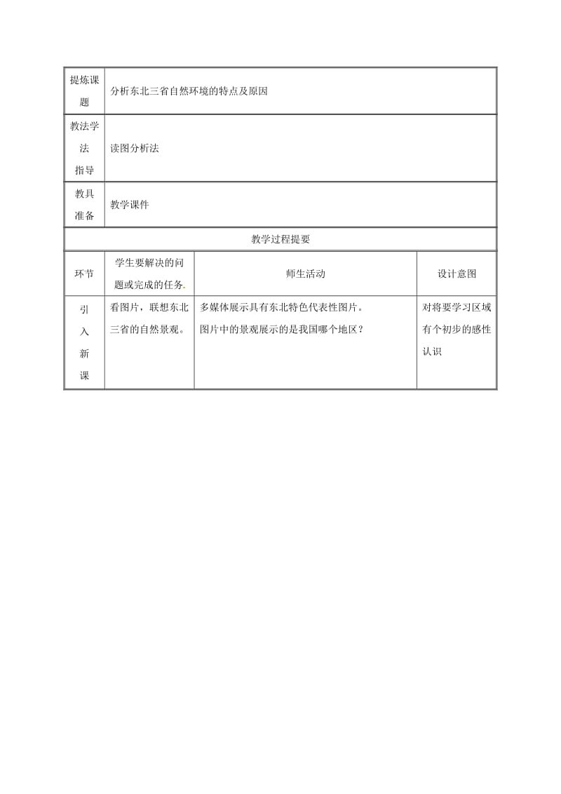 2019版八年级地理下册 6.2“白山黑水”——东北三省教案1 （新版）新人教版.doc_第2页