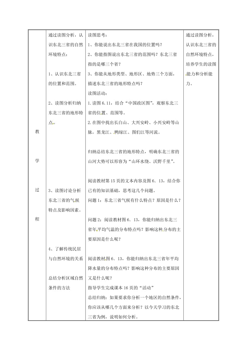 2019版八年级地理下册 6.2“白山黑水”——东北三省教案1 （新版）新人教版.doc_第3页