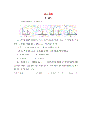 九年级数学下册 第二十九章 投影与视图 29.1 投影（第1课时）随堂检测 （新版）新人教版.doc