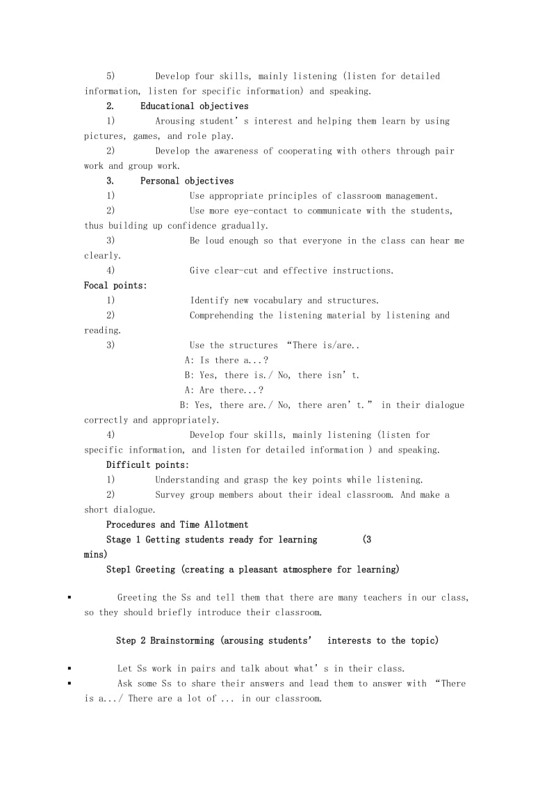 七年级英语上册 Module 3 My school Unit 1 There are thirty students in my class教学设计1 外研版.doc_第2页