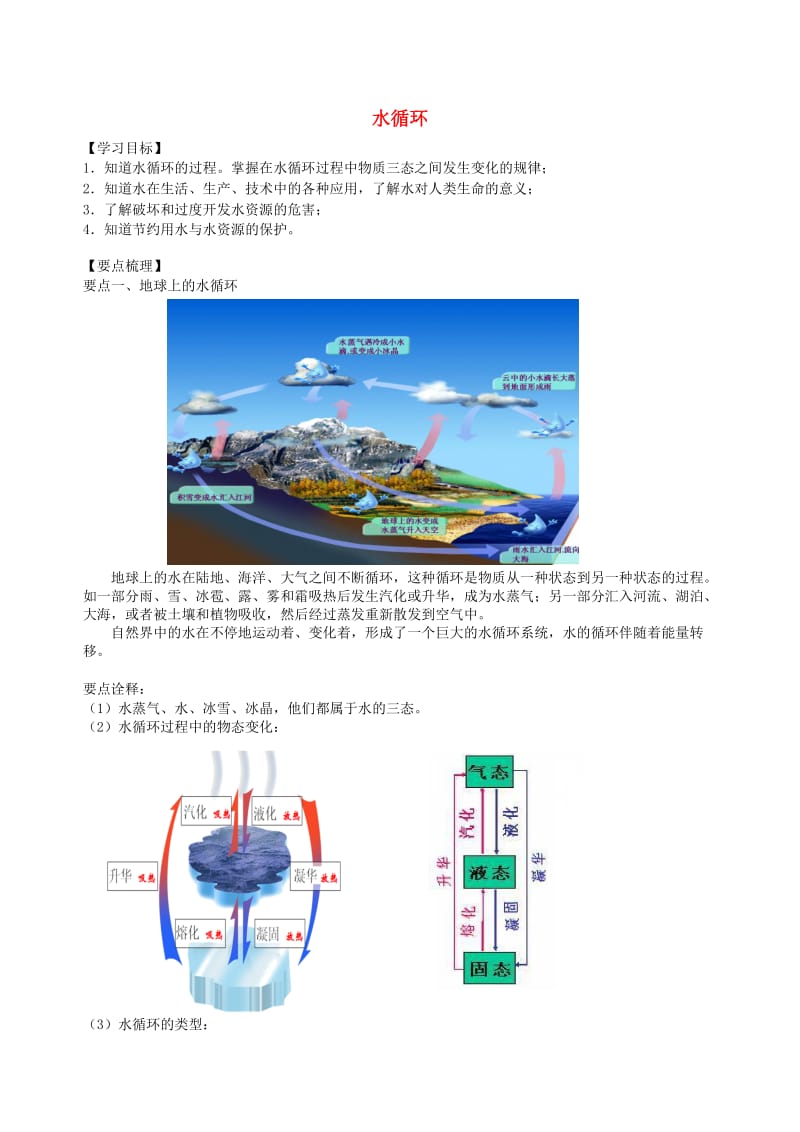 八年级物理上册 2.5水循环学案 （新版）苏科版.doc_第1页