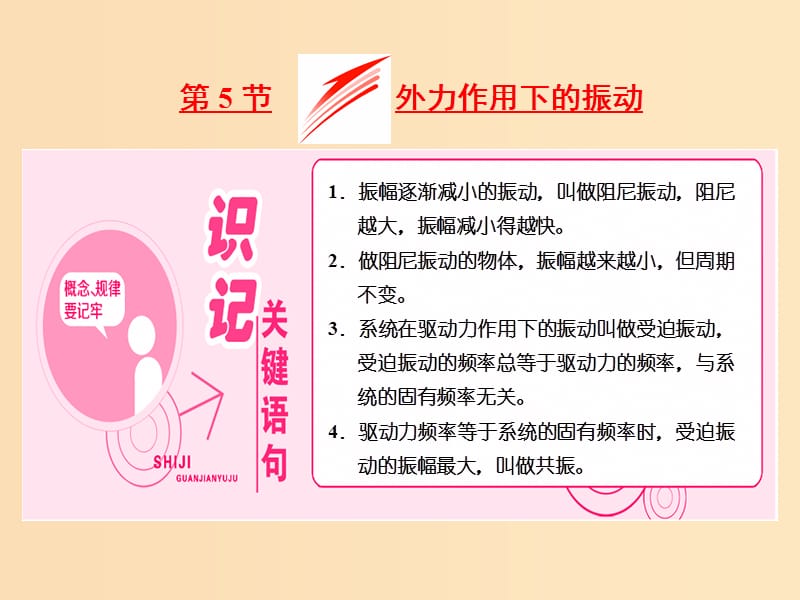 （山東省專用）2018-2019學(xué)年高中物理 第十一章 機(jī)械振動 第5節(jié) 外力作用下的振動課件 新人教版選修3-4.ppt_第1頁