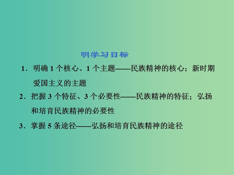 （通用版）2020高考政治新创新一轮复习 必修三 第三单元 第七课 我们的民族精神课件.ppt_第3页