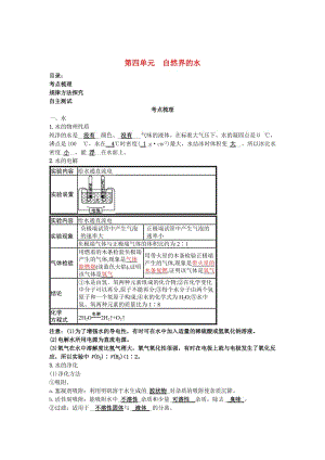 中考化學(xué)一輪復(fù)習(xí) 第四單元 自然界的水試題.doc