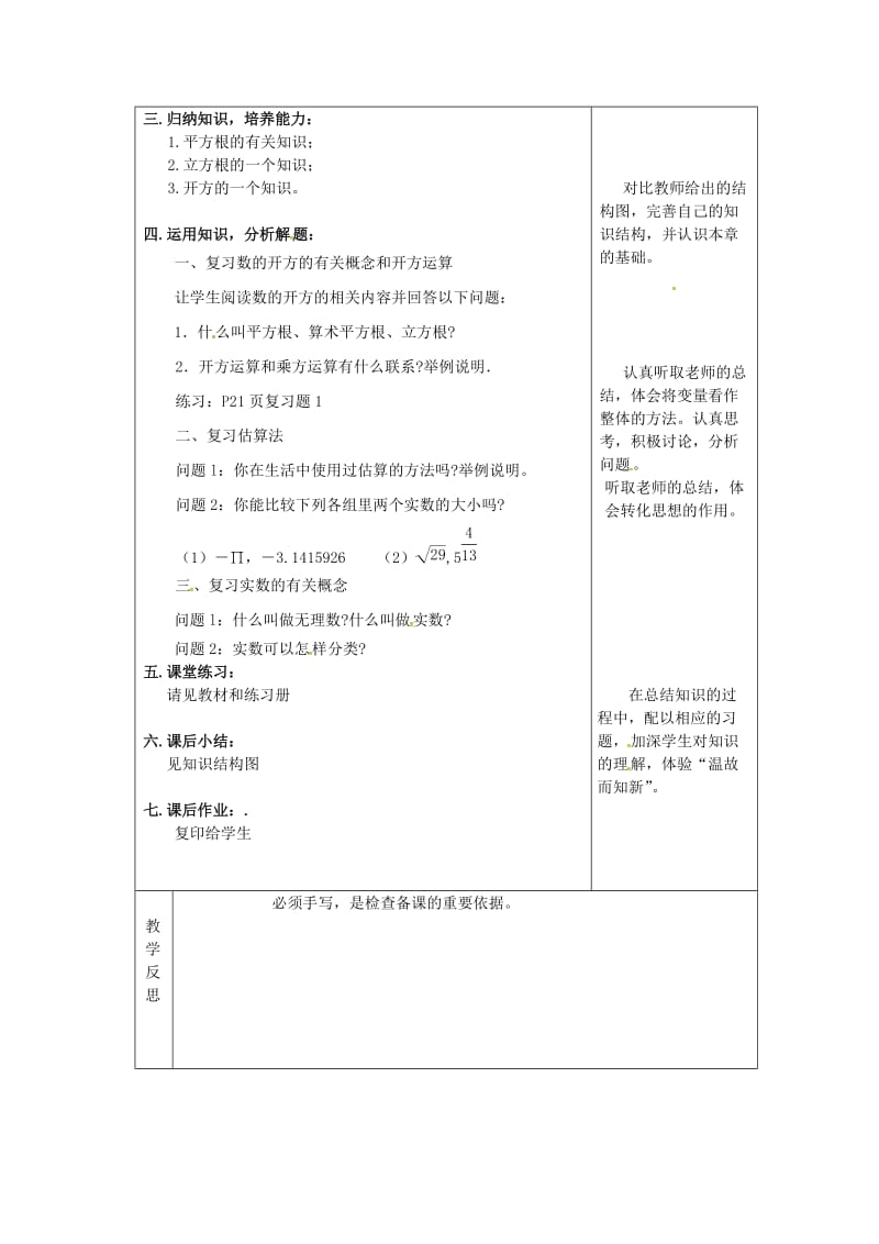 吉林省长春市双阳区八年级数学上册 第11章 数的开方复习教案1 （新版）华东师大版.doc_第2页