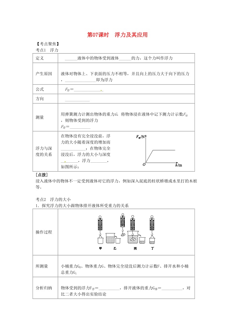 北京专版中考物理总复习第07课时浮力及其应用学案.doc_第1页