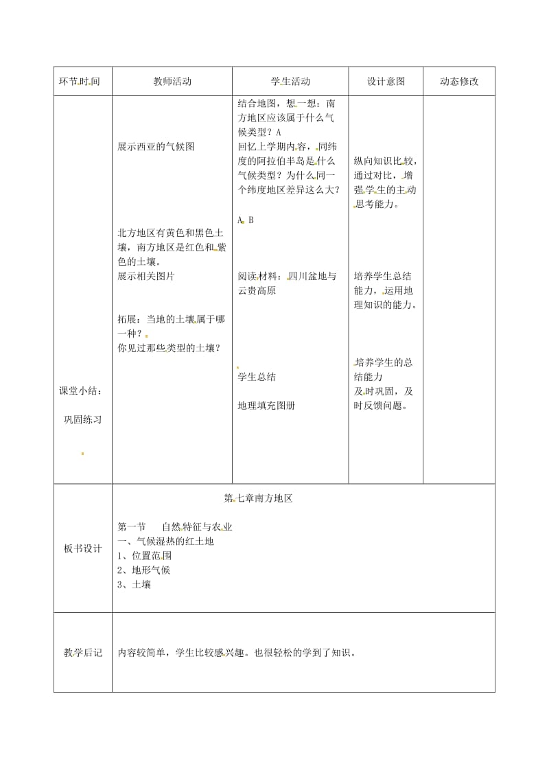 吉林省双辽市八年级地理下册 7.1 自然特征与农业（第1课时）教案 （新版）新人教版.doc_第2页