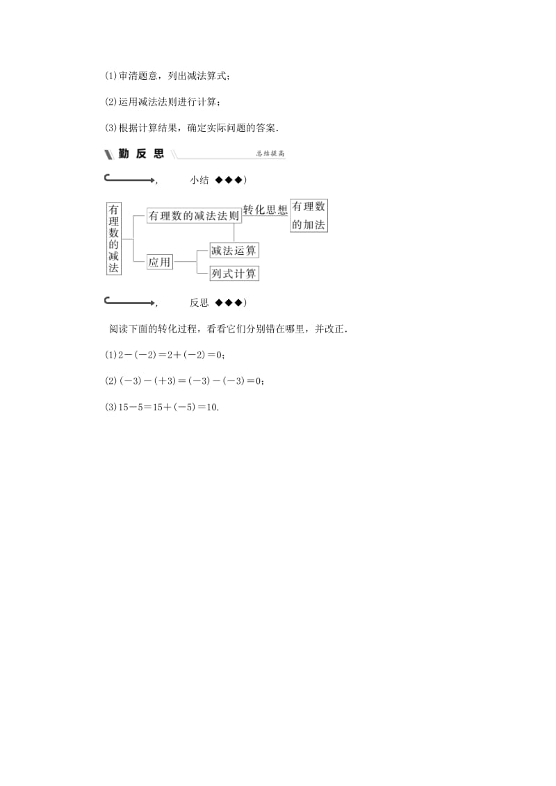 七年级数学上册 第二章 有理数的运算 2.2 有理数的减法 2.2.1 有理数的减法同步练习 浙教版.doc_第3页