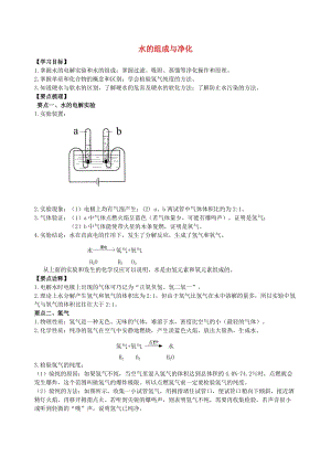 九年級化學(xué)上冊《水的組成與凈化》知識點歸納總結(jié)及典例導(dǎo)析（含解析）（新版）新人教版.doc