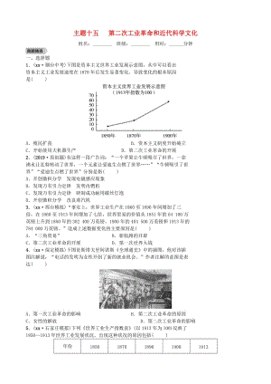 河北省2019年中考?xì)v史一輪復(fù)習(xí) 主題十五 第二次工業(yè)革命和近代科學(xué)文化同步訓(xùn)練 新人教版.doc