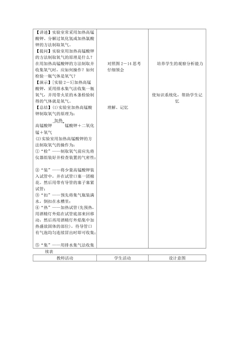 九年级化学上册 第二单元 我们周围的空气 2.3 制取氧气教案 （新版）新人教版.doc_第2页