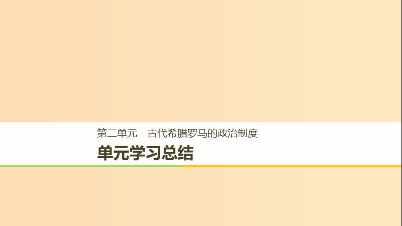 （全国通用版）2018-2019版高中历史 第二单元 古代希腊罗马的政治制度单元学习总结课件 新人教版必修1.ppt_第1页