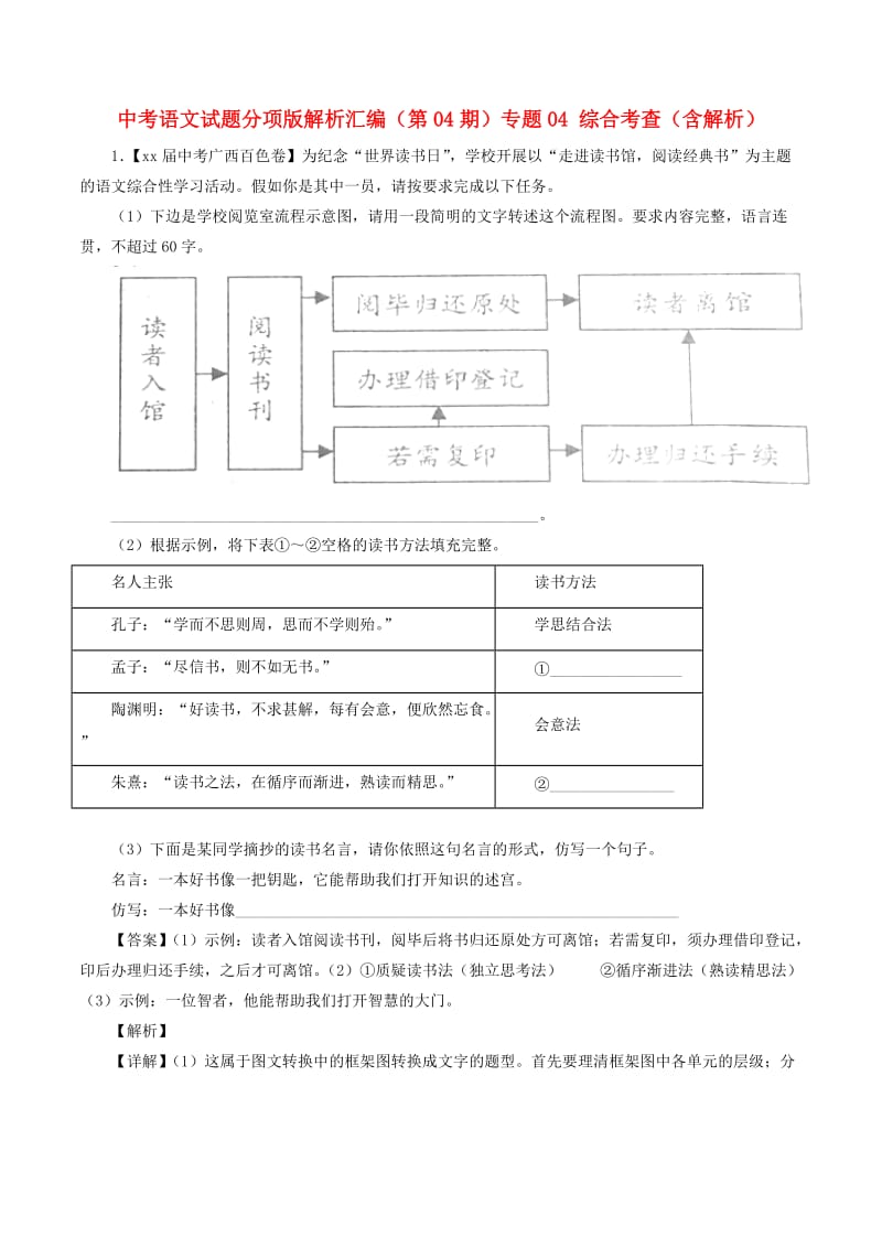 中考语文试题分项版解析汇编（第04期）专题04 综合考查（含解析）.doc_第1页